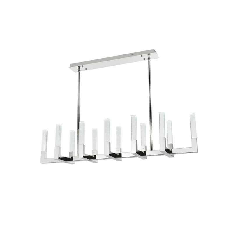 Elegant Lighting Noemi 12-Light Metal Adjustable LED Pendant in Chrome/Clear