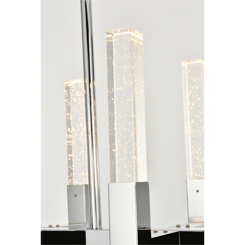 Elegant Lighting Noemi 12-Light Metal Adjustable LED Pendant in Chrome/Clear