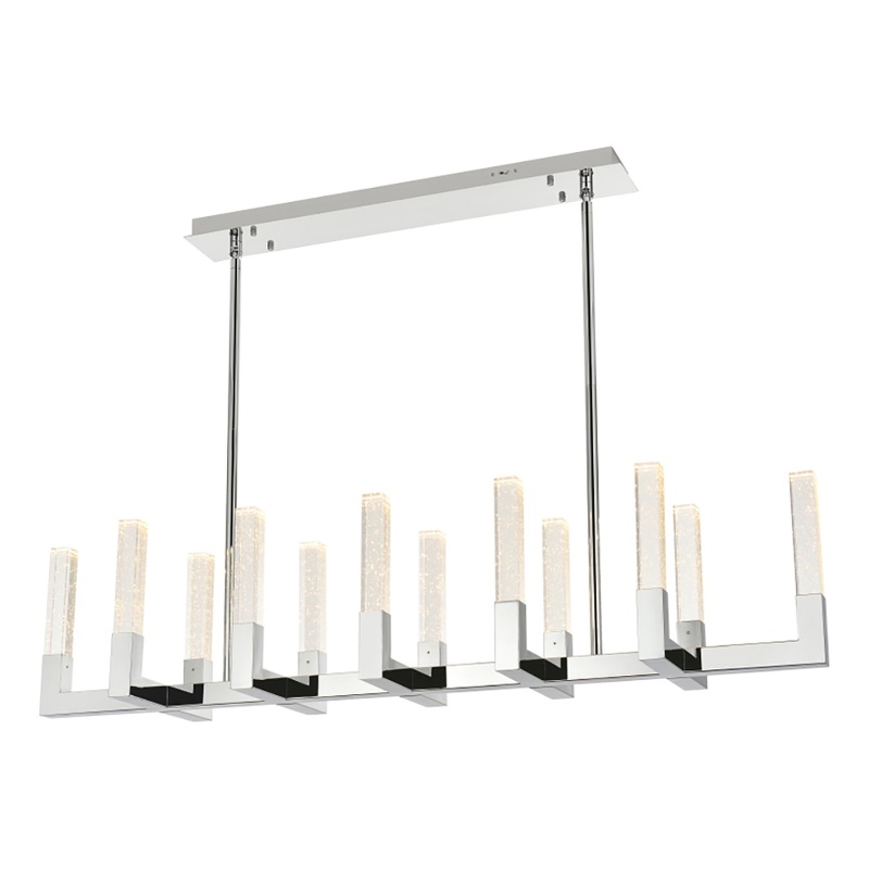 Elegant Lighting Noemi 12-Light Metal Adjustable LED Pendant in Chrome/Clear