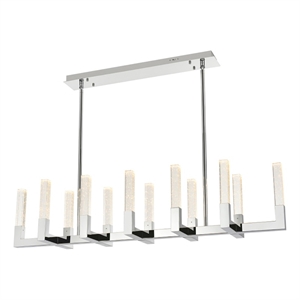 Elegant Lighting Noemi 12-Light Metal Adjustable LED Pendant in Chrome/Clear