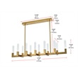 Elegant Lighting Noemi 12-Light Metal Adjustable LED Pendant in Satin Gold