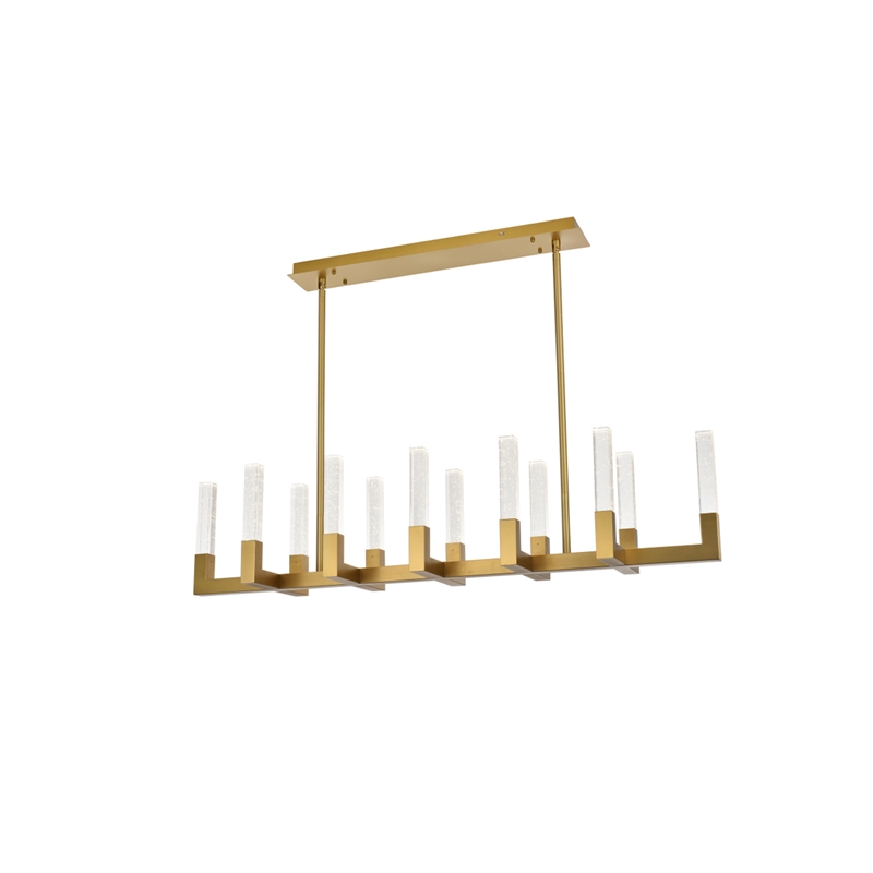 Elegant Lighting Noemi 12-Light Metal Adjustable LED Pendant in Satin Gold