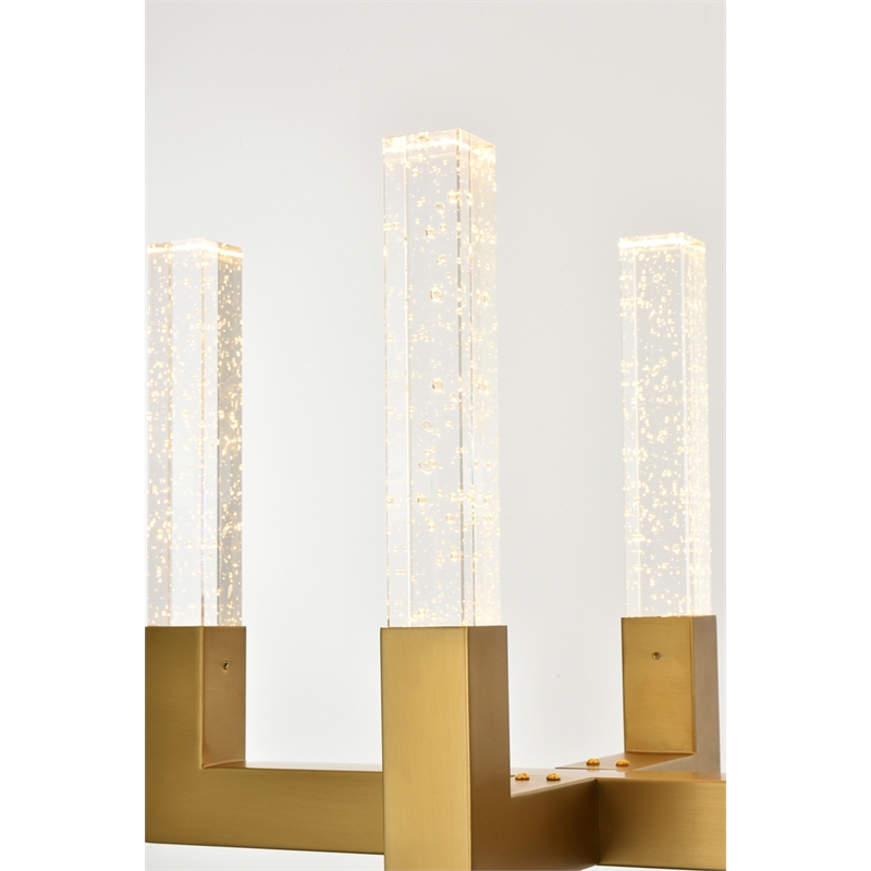 Elegant Lighting Noemi 12-Light Metal Adjustable LED Pendant in Satin Gold