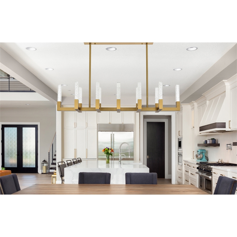Elegant Lighting Noemi 12-Light Metal Adjustable LED Pendant in Satin Gold