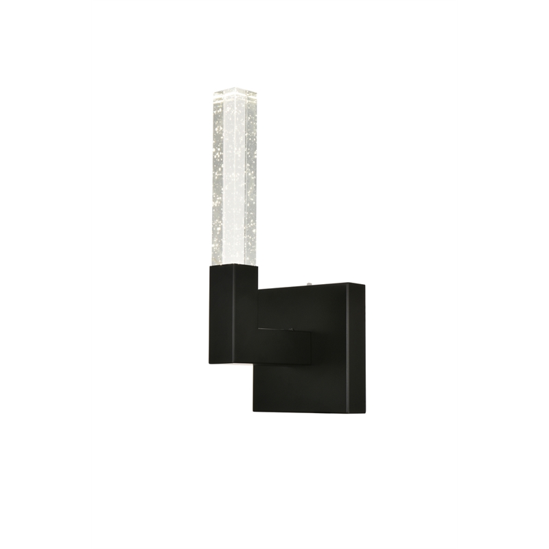 Elegant Lighting Noemi 1-Light Metal Adjustable LED Wall Sconce in Black/Clear