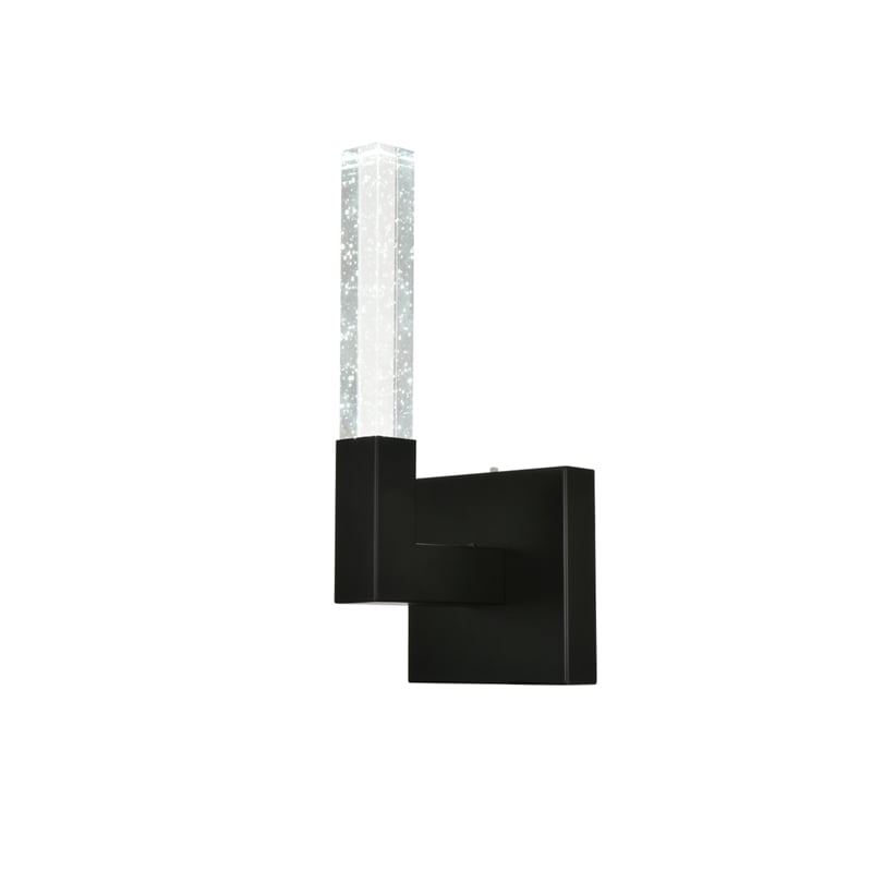 Elegant Lighting Noemi 1-Light Metal Adjustable LED Wall Sconce in Black/Clear
