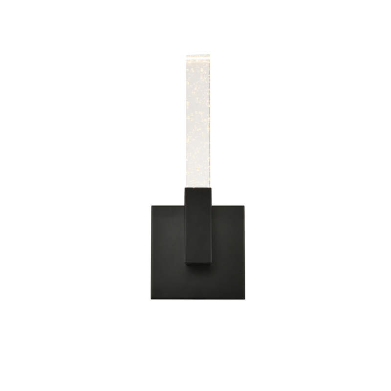 Elegant Lighting Noemi 1-Light Metal Adjustable LED Wall Sconce in Black/Clear