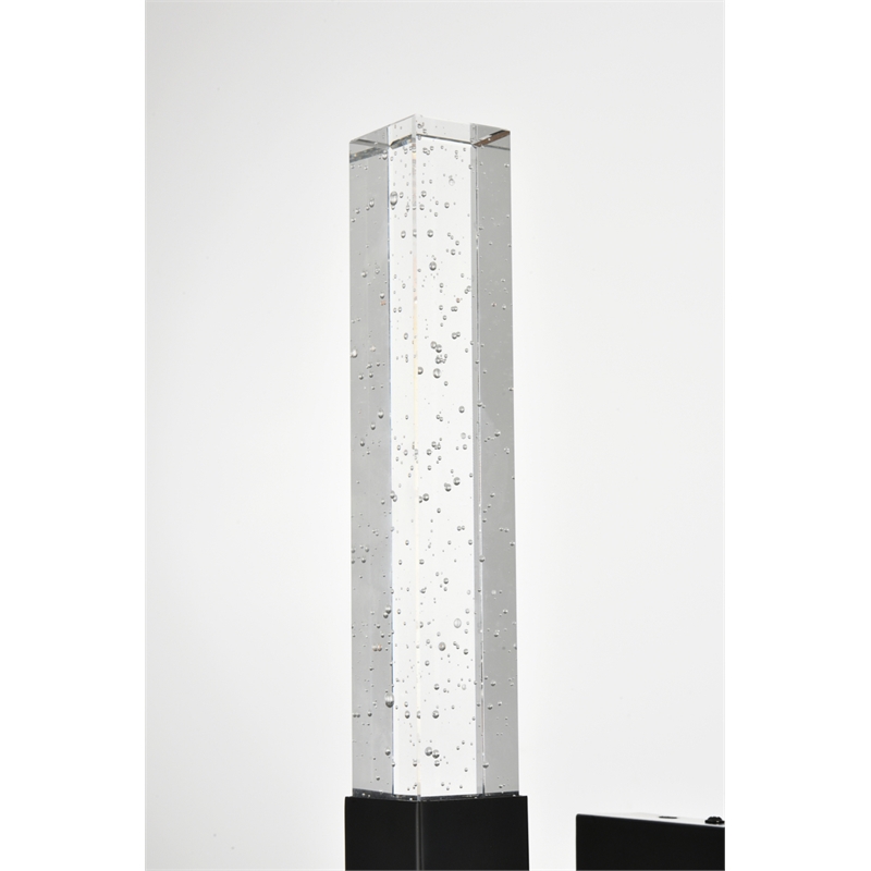 Elegant Lighting Noemi 1-Light Metal Adjustable LED Wall Sconce in Black/Clear