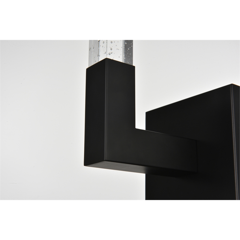Elegant Lighting Noemi 1-Light Metal Adjustable LED Wall Sconce in Black/Clear