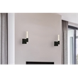 Elegant Lighting Noemi 1-Light Metal Adjustable LED Wall Sconce in Black/Clear