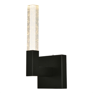 Elegant Lighting Noemi 1-Light Metal Adjustable LED Wall Sconce in Black/Clear