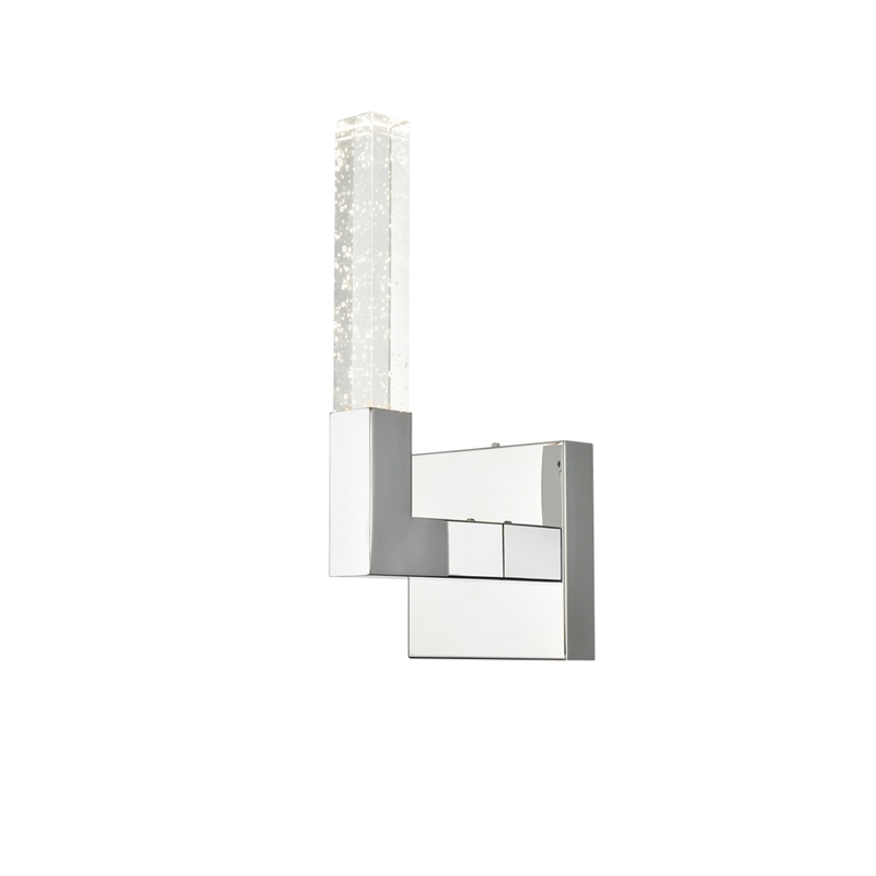 Elegant Lighting Noemi 1-Light Metal Adjustable LED Wall Sconce in Chrome/Clear