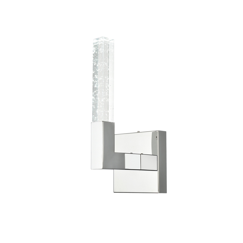 Elegant Lighting Noemi 1-Light Metal Adjustable LED Wall Sconce in Chrome/Clear