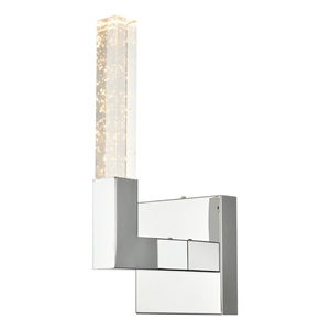 Elegant Lighting Noemi 1-Light Metal Adjustable LED Wall Sconce in Chrome/Clear