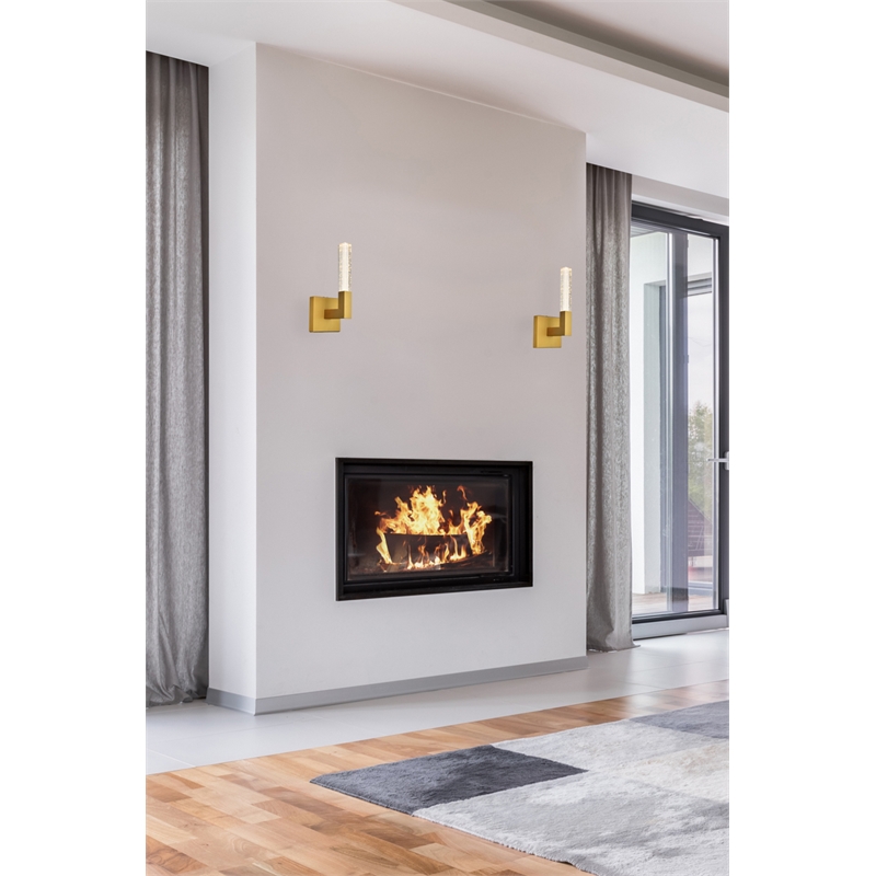 Elegant Lighting Noemi 1-Light Metal Adjustable LED Wall Sconce in Satin Gold