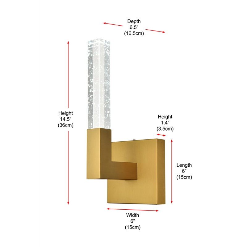 Elegant Lighting Noemi 1-Light Metal Adjustable LED Wall Sconce in Satin Gold