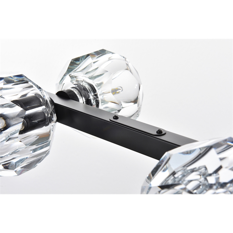 Elegant Lighting Eren 8-Light Metal & Crystal Pendant Light in Black/Clear