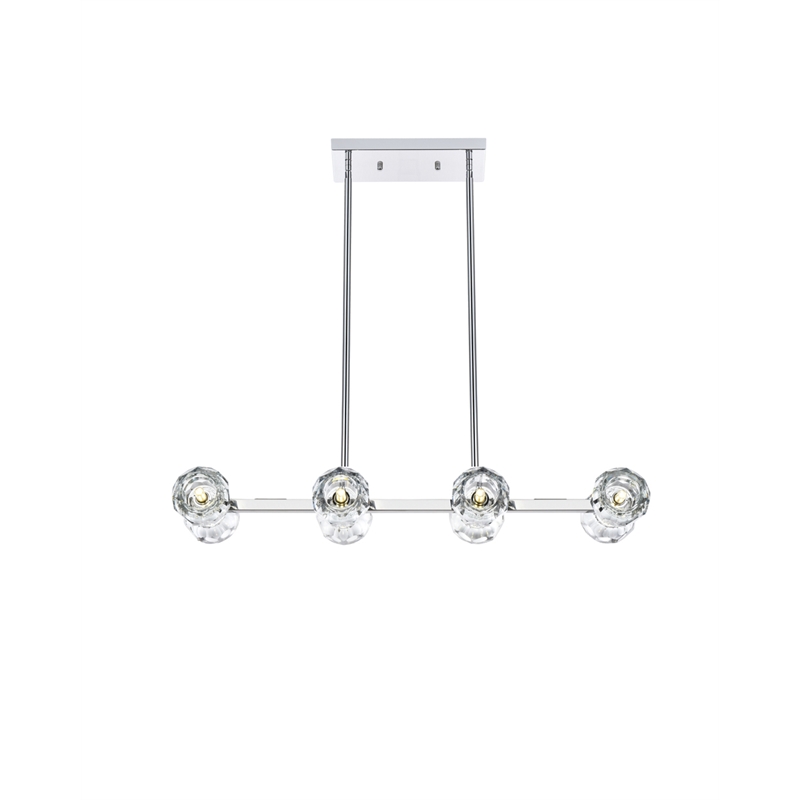 Elegant Lighting Eren 8-Light Metal & Crystal Pendant Light in Chrome/Clear
