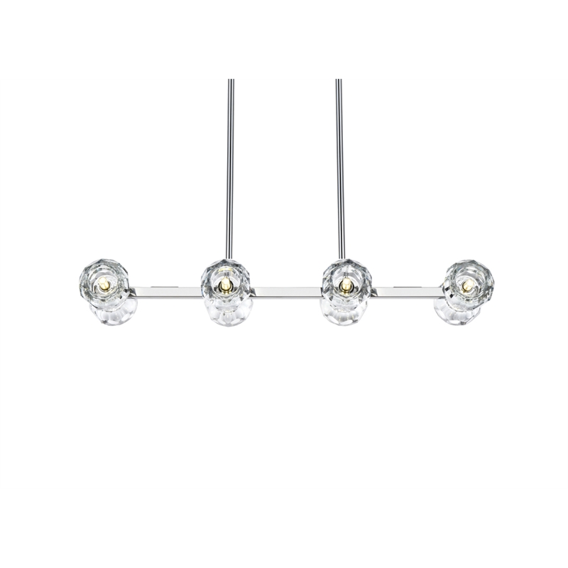 Elegant Lighting Eren 8-Light Metal & Crystal Pendant Light in Chrome/Clear