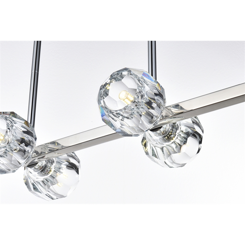 Elegant Lighting Eren 8-Light Metal & Crystal Pendant Light in Chrome/Clear
