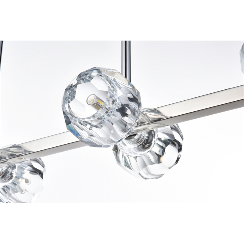 Elegant Lighting Eren 8-Light Metal & Crystal Pendant Light in Chrome/Clear