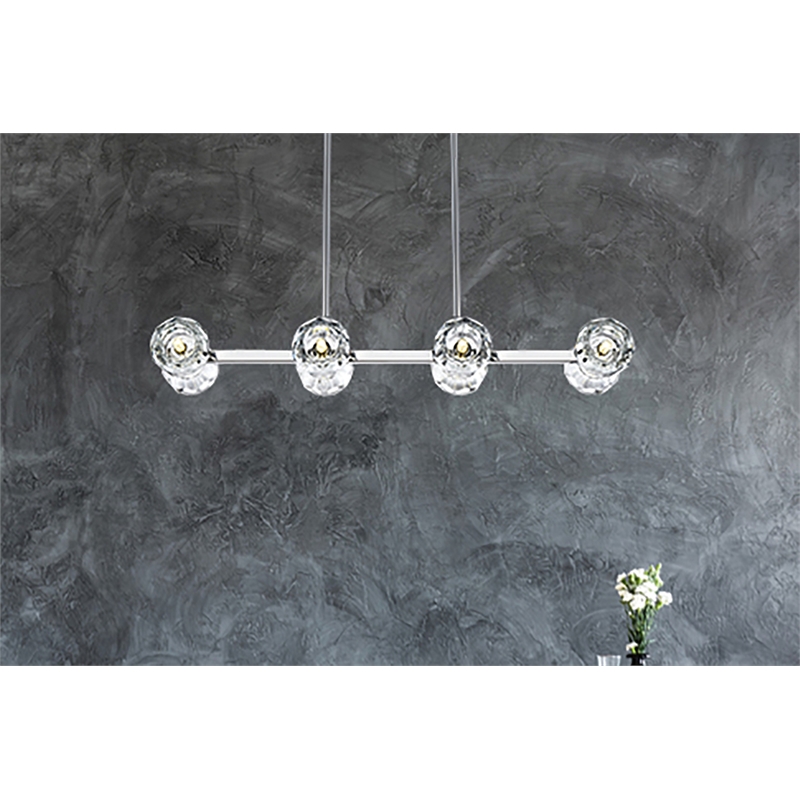 Elegant Lighting Eren 8-Light Metal & Crystal Pendant Light in Chrome/Clear