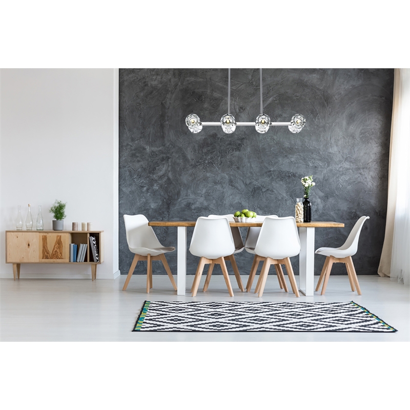 Elegant Lighting Eren 8-Light Metal & Crystal Pendant Light in Chrome/Clear