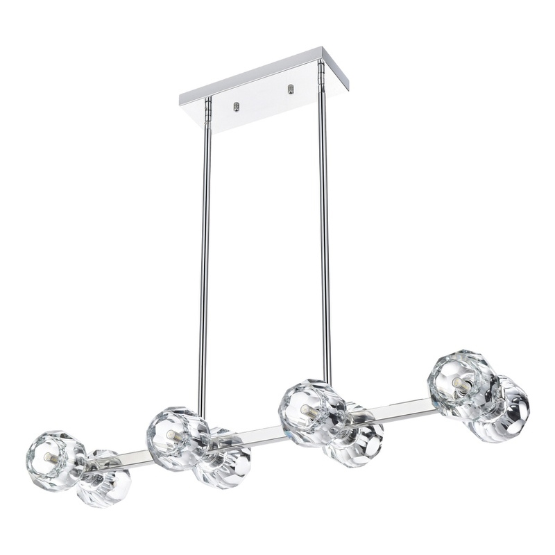 Elegant Lighting Eren 8-Light Metal & Crystal Pendant Light in Chrome/Clear