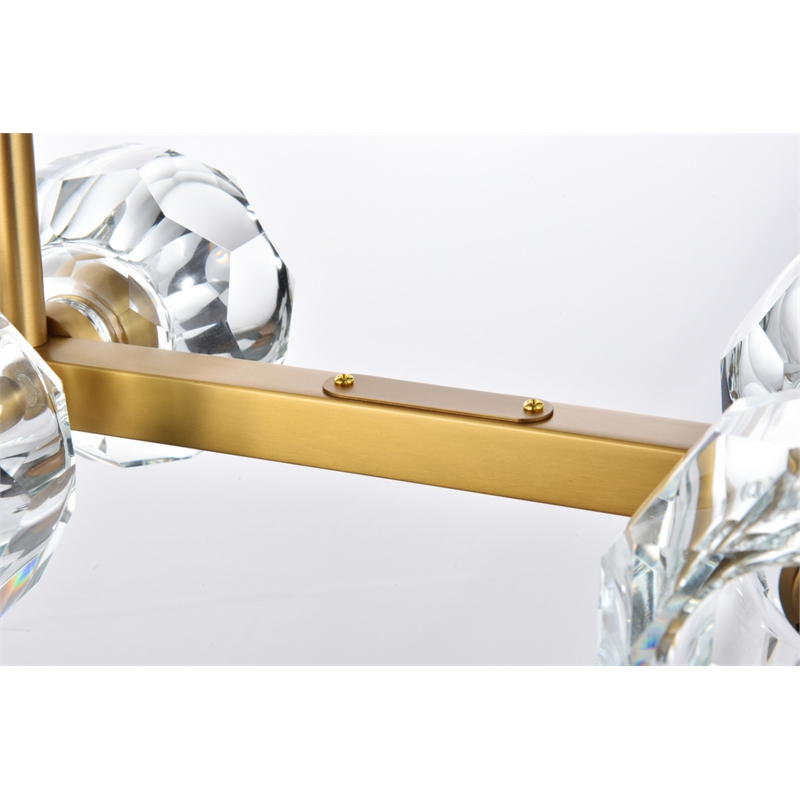 Elegant Lighting Eren 8-Light Metal & Crystal Pendant Light in Satin Gold/Clear