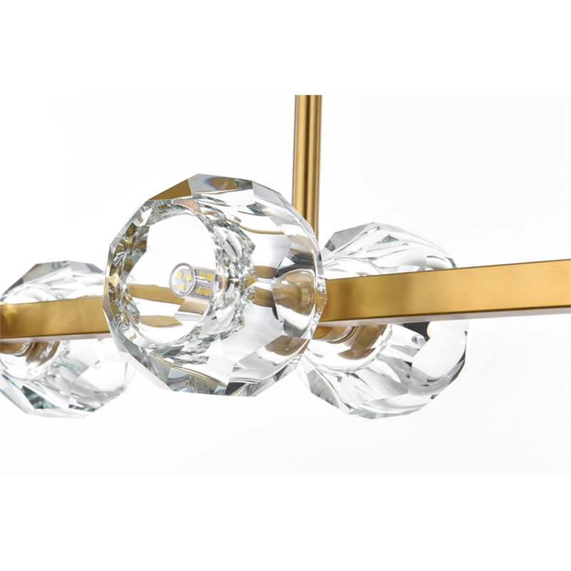 Elegant Lighting Eren 8-Light Metal & Crystal Pendant Light in Satin Gold/Clear