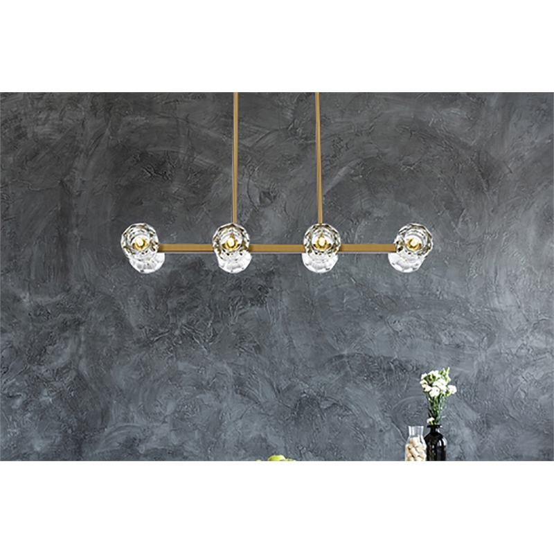 Elegant Lighting Eren 8-Light Metal & Crystal Pendant Light in Satin Gold/Clear