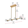 Elegant Lighting Eren 8-Light Metal & Crystal Pendant Light in Satin Gold/Clear