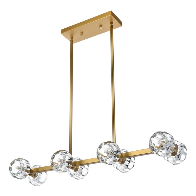 Elegant Lighting Eren 8-Light Metal & Crystal Pendant Light in Satin Gold/Clear