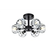 Elegant Lighting Eren 6-Light Metal & Crystal Flush Mount in Black/Clear