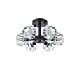 Elegant Lighting Eren 6-Light Metal & Crystal Flush Mount in Black/Clear
