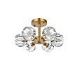 Elegant Lighting Eren 6-Light Metal & Crystal Flush Mount in Satin Gold/Clear