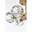 Elegant Lighting Eren 6-Light Metal & Crystal Flush Mount in Satin Gold/Clear
