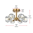 Elegant Lighting Eren 6-Light Metal & Crystal Flush Mount in Satin Gold/Clear