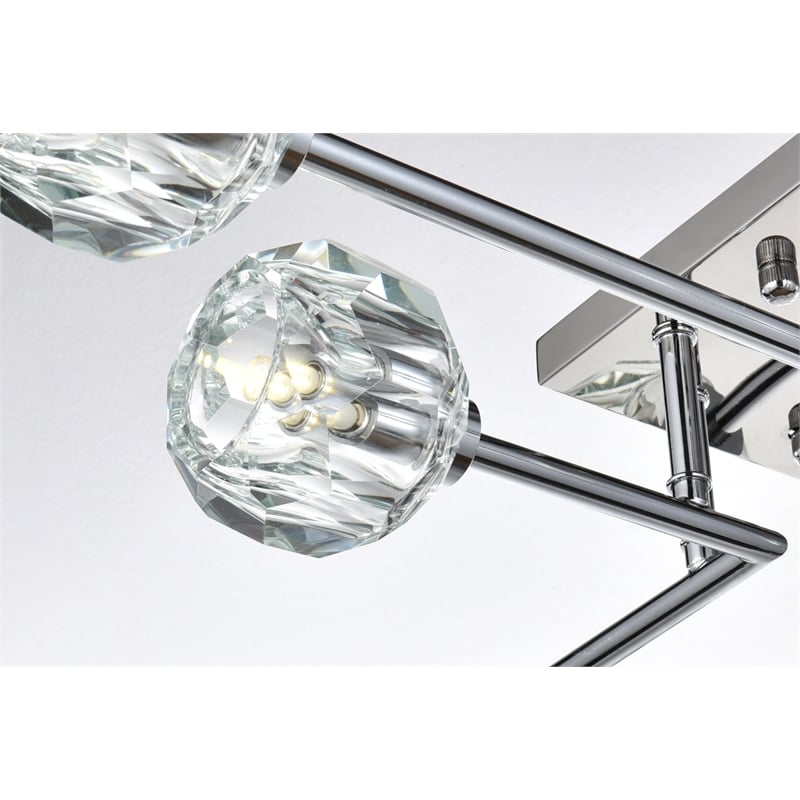 Elegant Lighting Eren 8-Light Metal & Crystal Flush Mount in Chrome/Clear