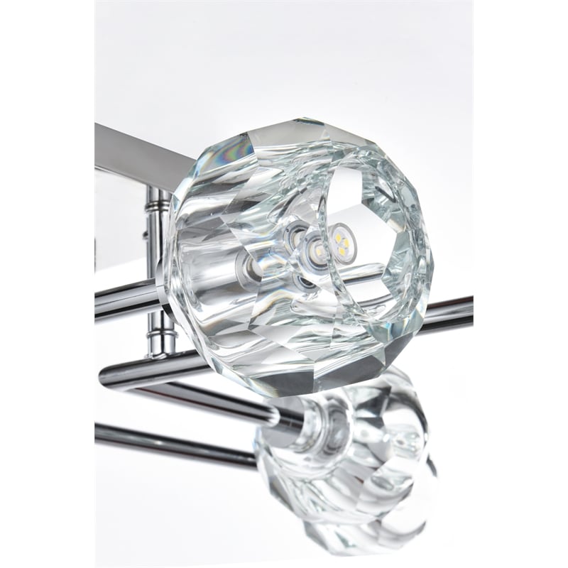 Elegant Lighting Eren 8-Light Metal & Crystal Flush Mount in Chrome/Clear