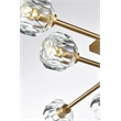 Elegant Lighting Eren 8-Light Metal & Crystal Flush Mount in Satin Gold/Clear