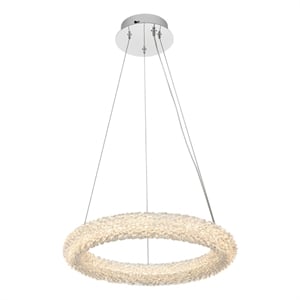 Elegant Lighting Bowen 18&quot 1-Light Metal Adjustable LED Chandelier in Chrome