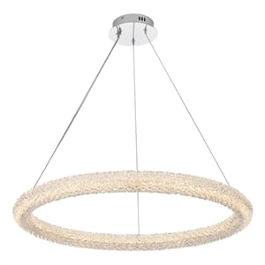 Elegant Lighting Bowen 32&quot 1-Light Metal Adjustable LED Chandelier in Chrome