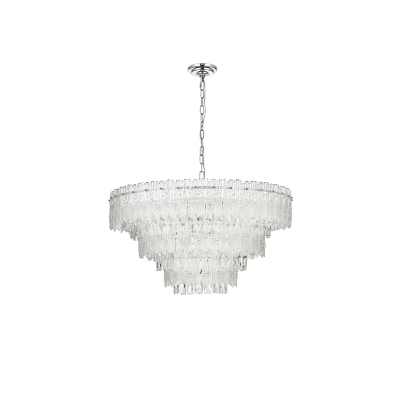 Elegant Lighting Emilia 10-Light Metal & Glass Chandelier in Chrome/Clear
