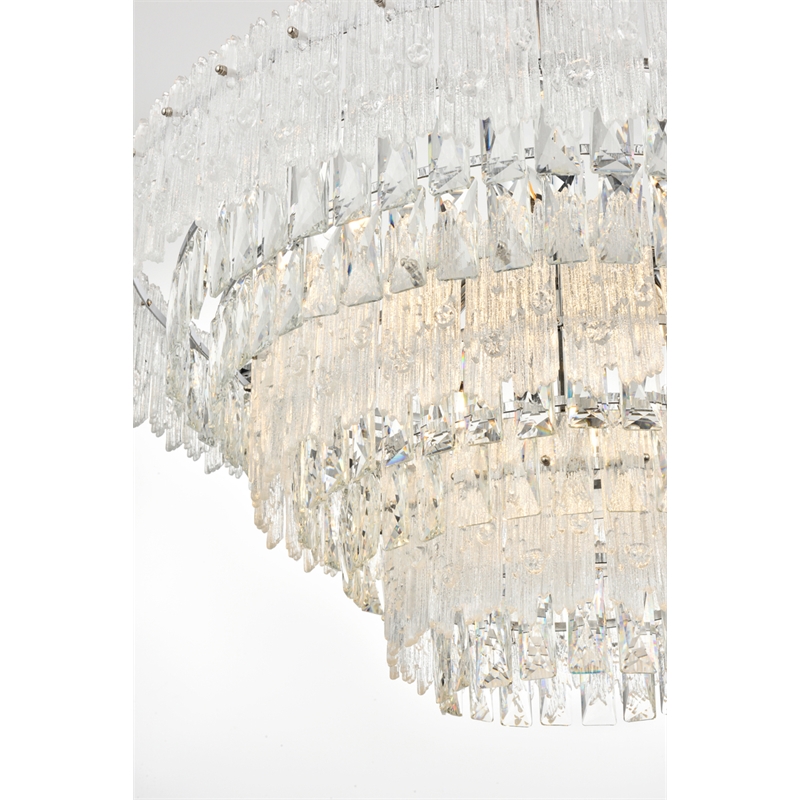Elegant Lighting Emilia 10-Light Metal & Glass Chandelier in Chrome/Clear