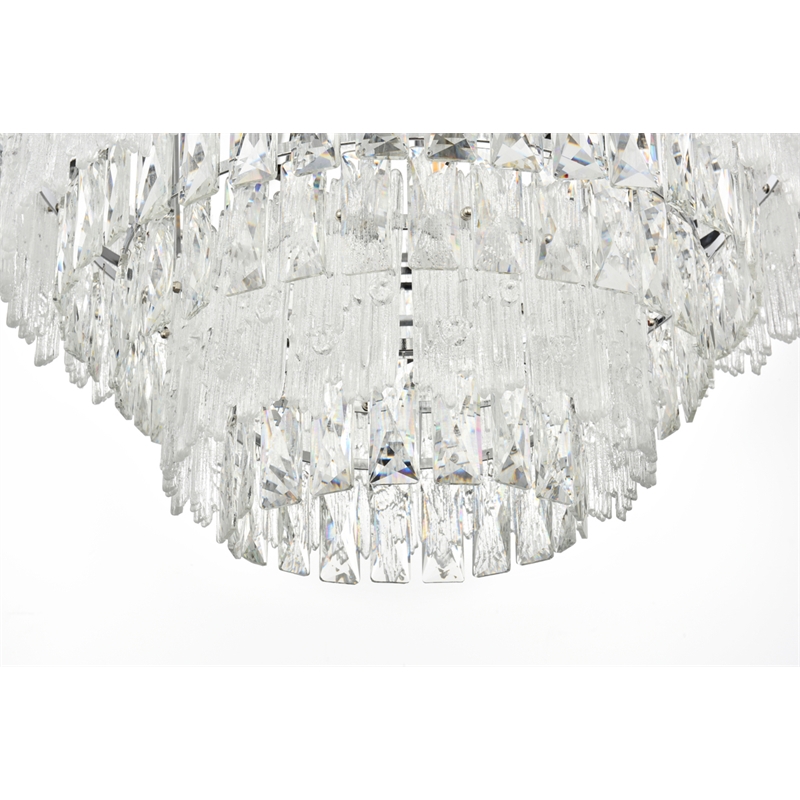 Elegant Lighting Emilia 10-Light Metal & Glass Chandelier in Chrome/Clear