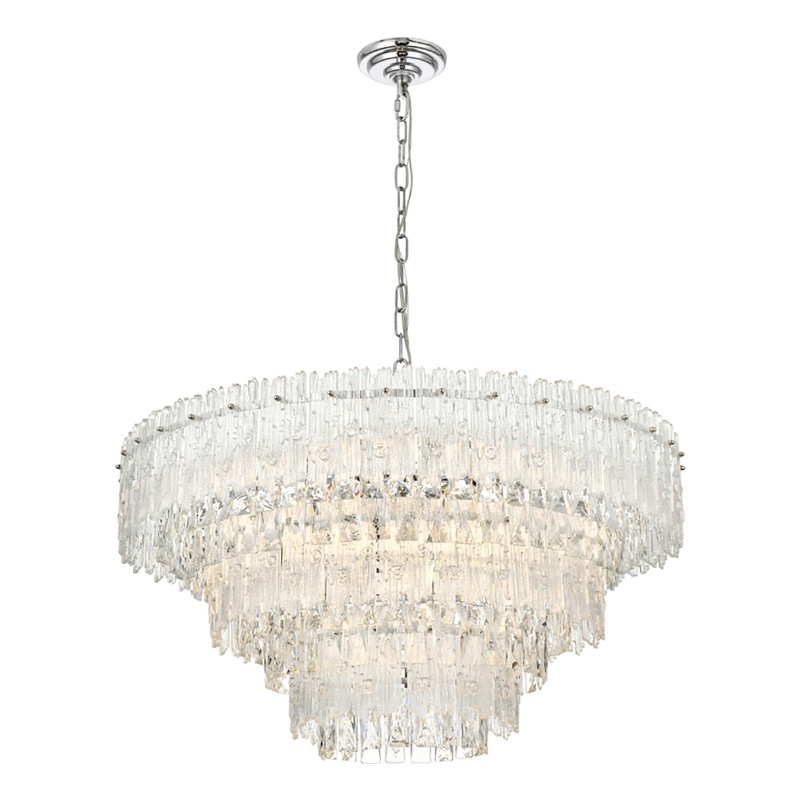 Elegant Lighting Emilia 10-Light Metal & Glass Chandelier in Chrome/Clear