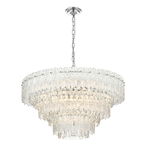 Elegant Lighting Emilia 10-Light Metal & Glass Chandelier in Chrome/Clear