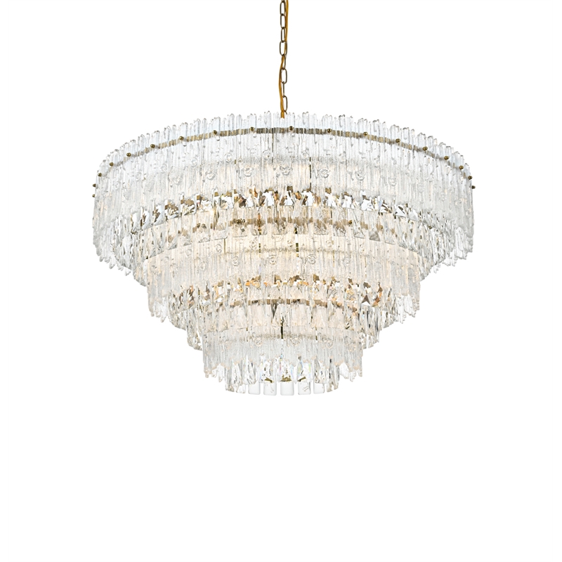 Elegant Lighting Emilia 10-Light Metal & Glass Chandelier in Satin Gold/Clear