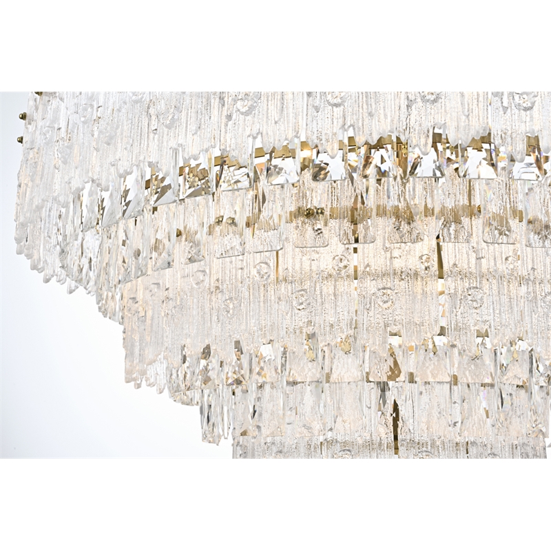 Elegant Lighting Emilia 10-Light Metal & Glass Chandelier in Satin Gold/Clear